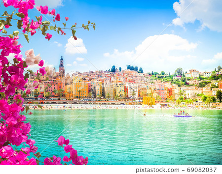 Menton at summer, France 69082037