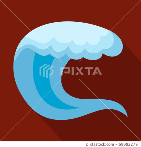 Wave water sea icon, flat style Wave water sea icon, flat style 69082279