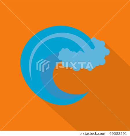 Wave storm icon, flat style-插圖素材 [69082291] - PIXTA圖庫