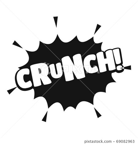 Comic boom crunch icon, simple black style 69082963
