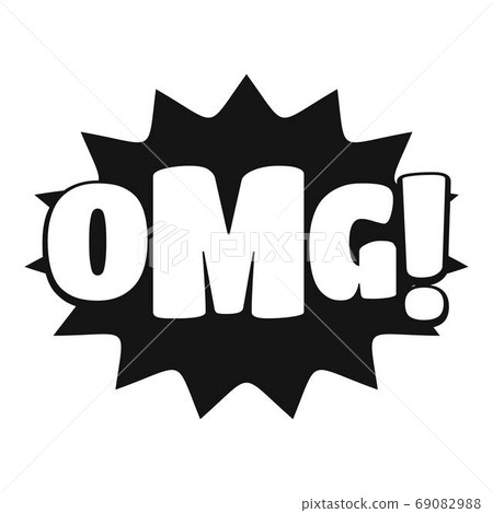 Comic boom omg icon, simple black style Comic boom omg icon, simple black style 69082988