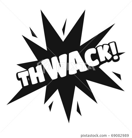 Comic boom thwack icon, simple black style Comic boom thwack icon, simple black style 69082989