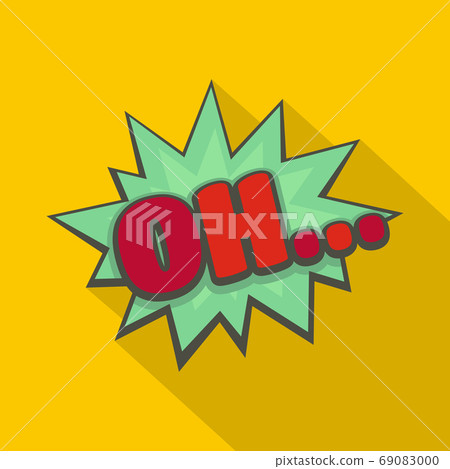Comic boom oh icon, flat style Comic boom oh icon, flat style 69083000