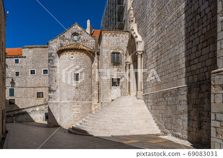 Iconic steps leading to the Dominican Monastery in Dubrovnik, Croatia 69083031