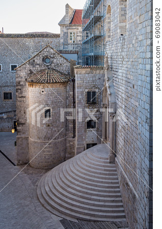 Iconic steps leading to the Dominican Monastery in Dubrovnik, Croatia 69083042