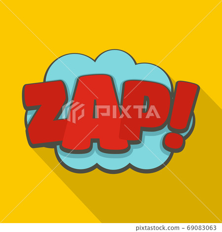 Comic boom zap icon, flat style Comic boom zap icon, flat style 69083063