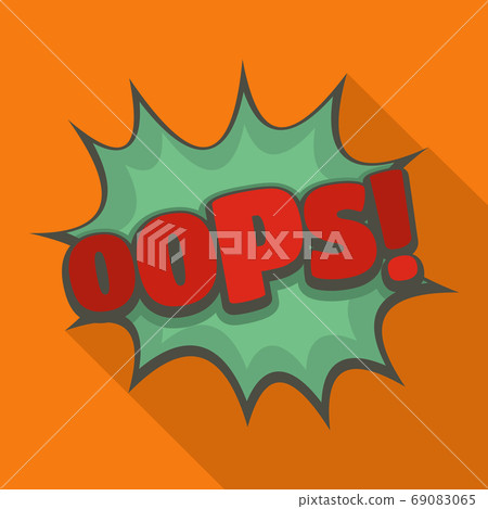 Comic boom oops icon, flat style Comic boom oops icon, flat style 69083065