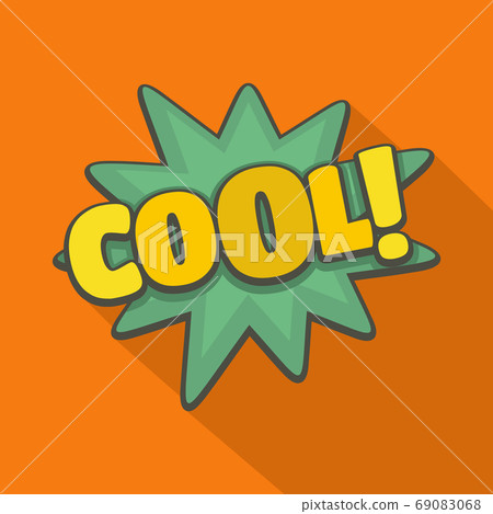 Comic boom cool icon, flat style Comic boom cool icon, flat style 69083068