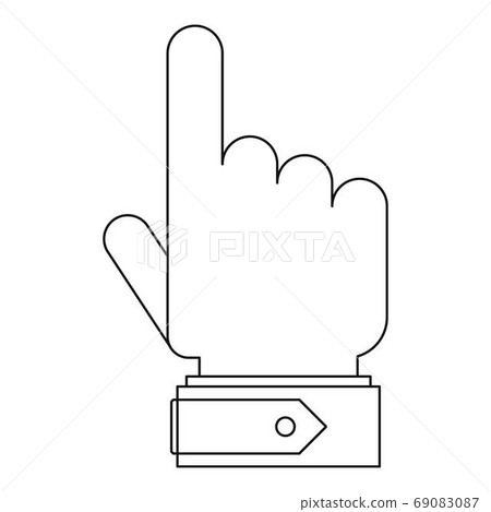 Pointing gesture icon, outline style. 69083087