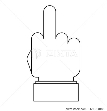 Fuck gesture icon, outline style. Fuck gesture icon, outline style. 69083088