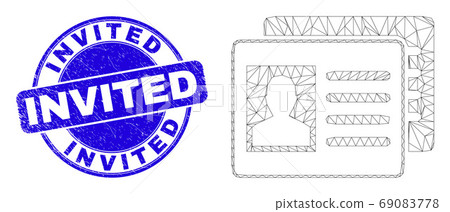 Blue Distress Invited Stamp Seal and Web Carcass User Id Cards Blue Distress Invited Stamp Seal and Web Carcass User Id Cards 69083778