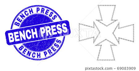Blue Grunge Bench Press Stamp and Web Mesh Shrink Arrows Blue Grunge Bench Press Stamp and Web Mesh Shrink Arrows 69083909