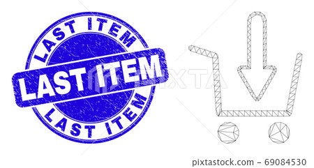 Blue Scratched Last Item Stamp and Web Mesh Put Shopping Item Blue Scratched Last Item Stamp and Web Mesh Put Shopping Item 69084530