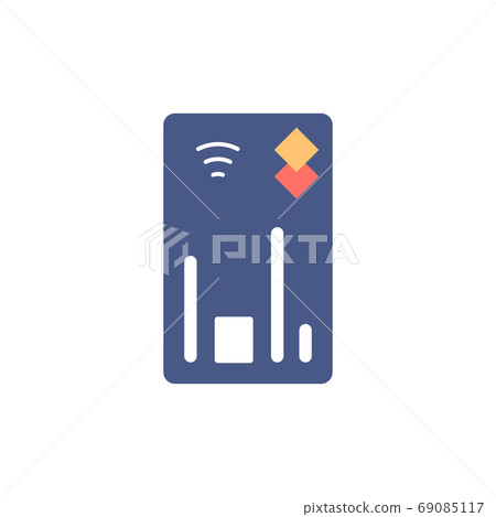 Credit card flat isolated icon. Online payment sign. Tap and go concept. Online banking shopping electronic pay. Money cash currency secure design. Credit debit card business vector illustration. Credit card flat isolated icon. Online payment sign. Tap and go concept. Online banking shopping electronic pay. Money cash currency secure design. Credit debit card business vector illustration. 69085117