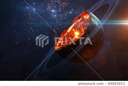 Apocalyptic background - planet exploding 69085653
