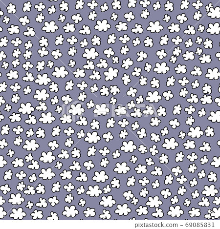 Endless pattern of seagulls on a blue background 69085831