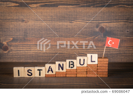 ISTANBUL. City in Turkey. Steps and flag 69086047