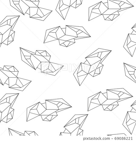 Black and white paper boats on a white background Black and white paper boats on a white background 69086221
