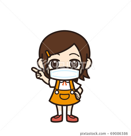 Girl pointing mask Girl pointing mask 69086386