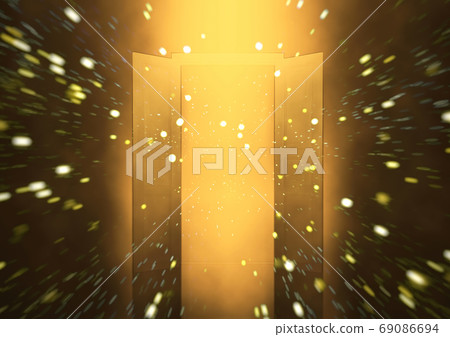 Light coming in through an open door 69086694