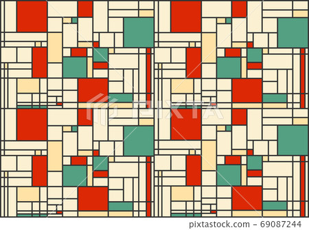 Mondrian Pattern Background Pattern Beige Stock Illustration