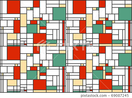 Mondrian Pattern Background Pattern Stock Illustration