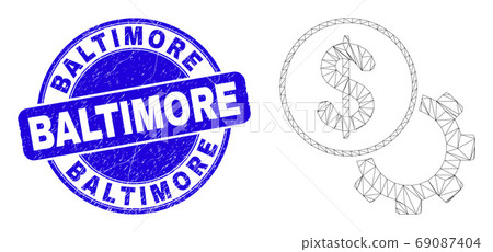 Blue Distress Baltimore Stamp Seal and Web Carcass Financial Options Gear 69087404