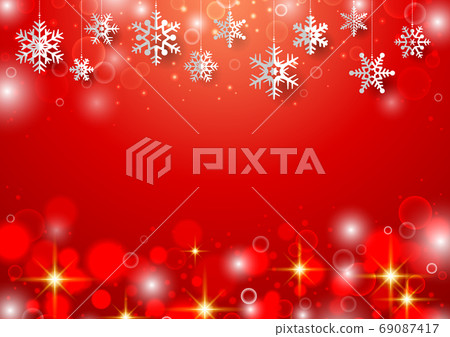 Christmas background with hanging snowflakes - Stock Illustration ...