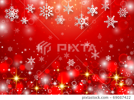 Christmas background with hanging snowflakes - Stock Illustration ...