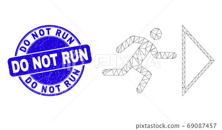 Blue Distress Do Not Run Stamp and Web Carcass Exit Person 69087457