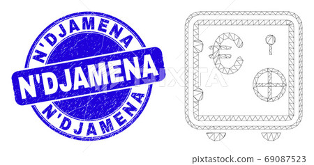Blue Grunge N'Djamena Stamp Seal and Web Carcass Euro Banking Safe Blue Grunge N'Djamena Stamp Seal and Web Carcass Euro Banking Safe 69087523