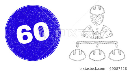 Blue Distress 60 Stamp Seal and Web Carcass Engineer Hierarchy 69087528
