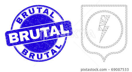 Blue Distress Brutal Stamp Seal and Web Mesh Electric Shield Blue Distress Brutal Stamp Seal and Web Mesh Electric Shield 69087533