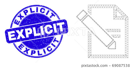 Blue Scratched Explicit Seal and Web Mesh Edit Text Page Blue Scratched Explicit Seal and Web Mesh Edit Text Page 69087538