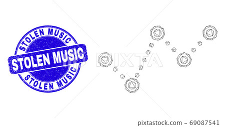 Blue Scratched Stolen Music Stamp and Web Carcass Dotted Trend Chart Blue Scratched Stolen Music Stamp and Web Carcass Dotted Trend Chart 69087541