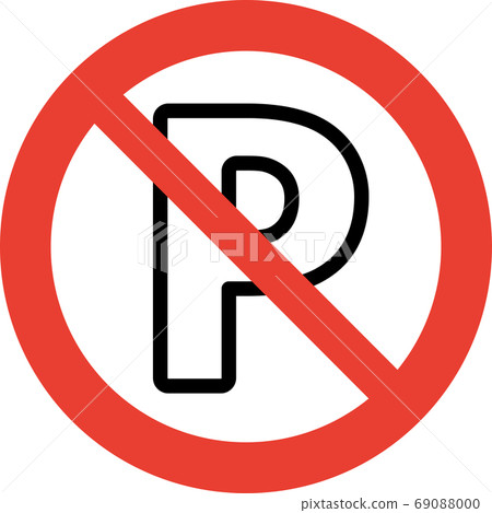 Parking prohibited pictogram (thick line ver.) 69088000