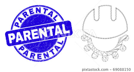 Blue Scratched Parental Stamp Seal and Web Mesh Development Helmet Blue Scratched Parental Stamp Seal and Web Mesh Development Helmet 69088150