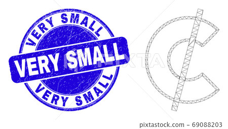 Blue Scratched Very Small Stamp Seal and Web Mesh Cent 69088203