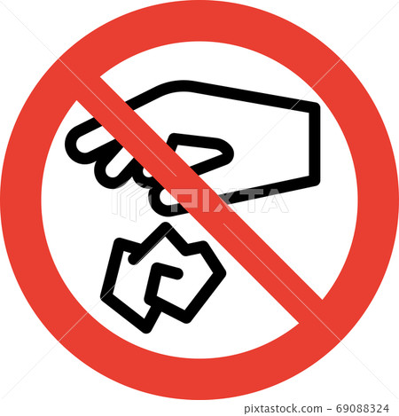 象形圖禁止亂扔垃圾（垃圾）（粗線版本） 69088324