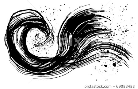 Nami splash handwriting brush illustration - Stock Illustration ...