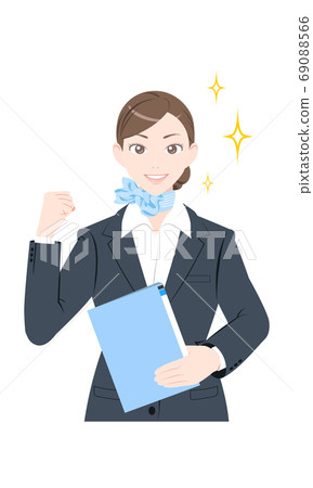 Guts Documents Pose Business Suit Female Stock Illustration PIXTA