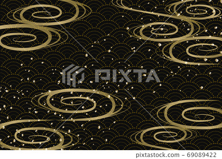 新年材料青海波狀漩渦 69089422