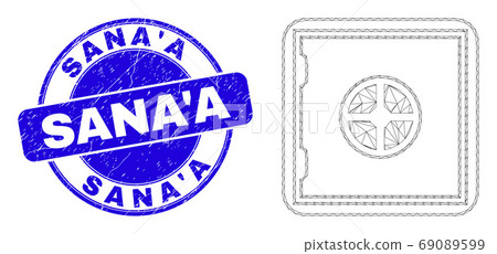 Blue Grunge Sana'A Stamp and Web Mesh Banking Safe Blue Grunge Sana'A Stamp and Web Mesh Banking Safe 69089599