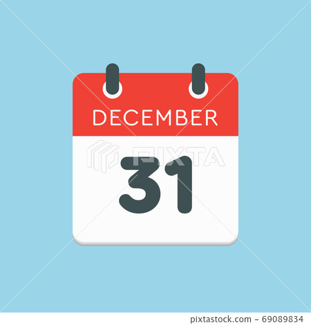 Calendar icon day 31 December, template icon day Calendar icon day 31 December, template icon day 69089834