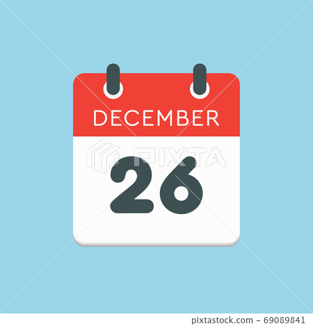Calendar icon day 26 December, template icon day 69089841