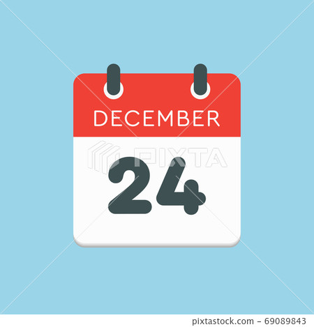 Calendar icon day 24 December, template icon day 69089843