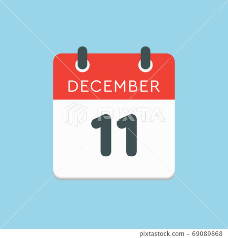 Calendar icon day 11 December, template icon day Calendar icon day 11 December, template icon day 69089868