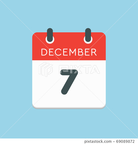 Calendar icon day 7 December, template icon day 69089872