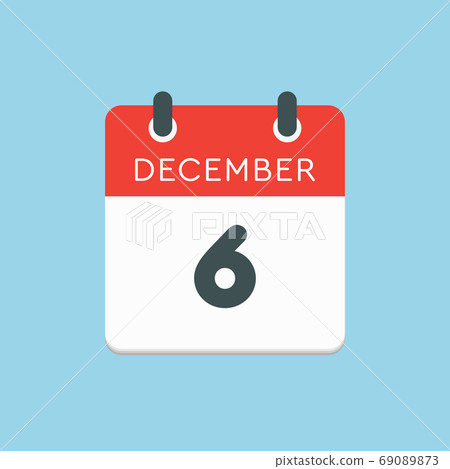 Calendar icon day 6 December, template icon day Calendar icon day 6 December, template icon day 69089873
