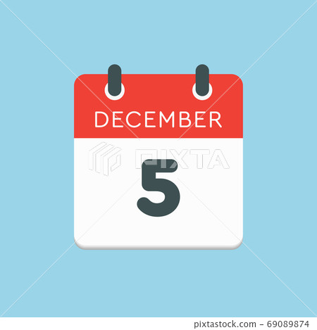 Calendar icon day 5 December, template icon day Calendar icon day 5 December, template icon day 69089874